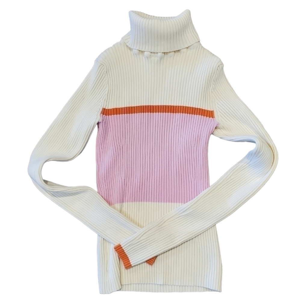 Gap Women's Ribbed Color block Turtleneck Sweater Size XS